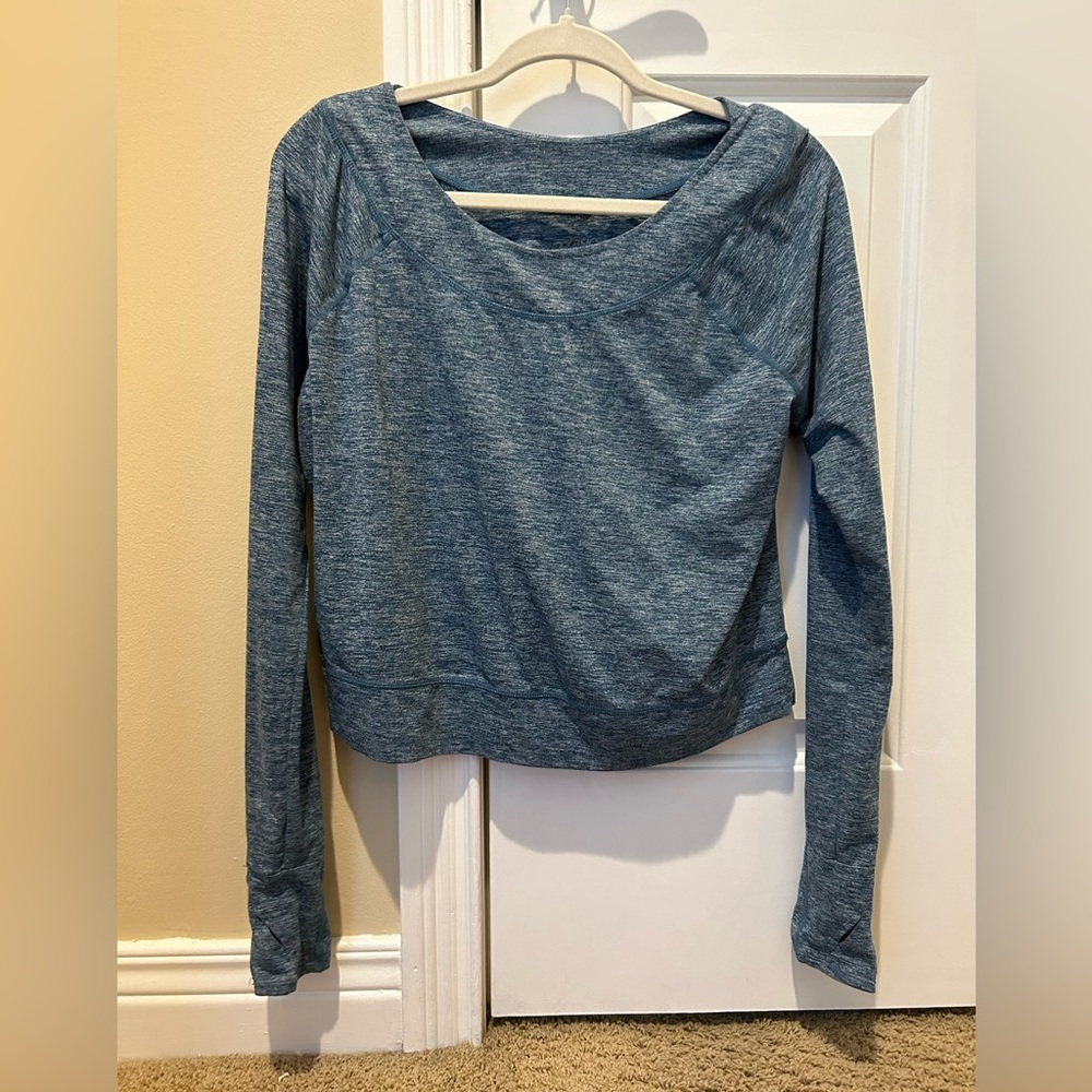 Blue Longe Sleeve Athletic Wear